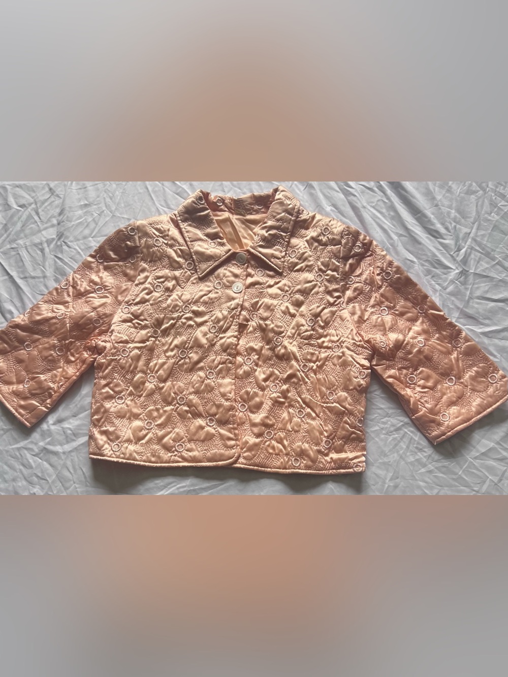 Light Pink Quilted Button-Front Women's Top
